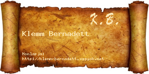 Klemm Bernadett névjegykártya